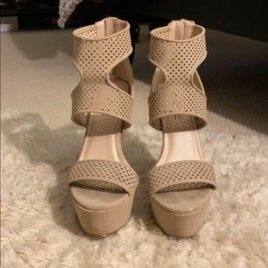 Light Beige Platform Heels